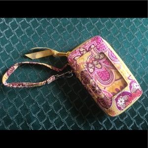 Yellow Vera Bradley Phone-Size Wristlet